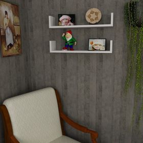 Dekorister İris Beyaz Duvar Rafı
