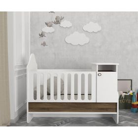 Dekorister Lora Baby Beyaz Ceviz Büyüyen Beşik
