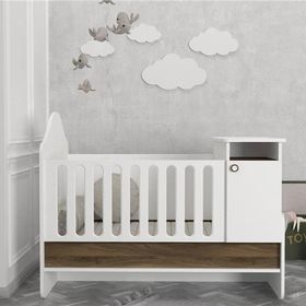 Dekorister Lora Baby Beyaz Ceviz Büyüyen Beşik