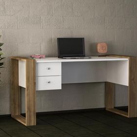 Dekorister Lord Beyaz-Ceviz 140 cm Çalışma Masası