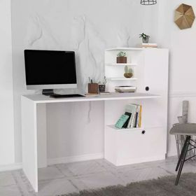 Dekorister Merinos Dolaplı Beyaz Çalışma Masası