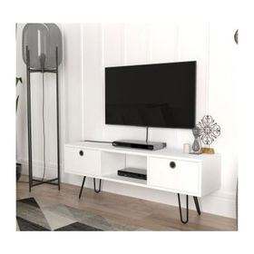 Dekorister Moda Beyaz Metal Ayaklı Tv Ünitesi