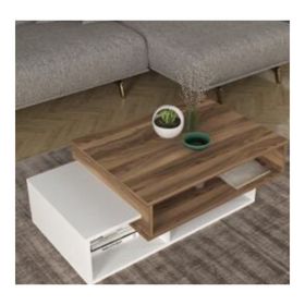 Dekorister Modern Beyaz Ceviz Orta Sehpa