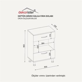 Dekorister Neptun Beyaz Mutfak Dolabı