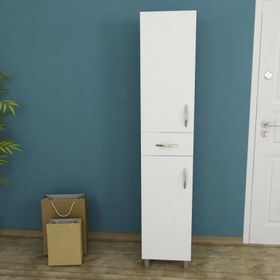 Dekorister Selin Beyaz 2 Kapak 1 Çekmeceli Banyo Boy Dolabı