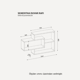 Dekorister Sementha Beyaz-Ceviz Duvar Rafı