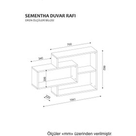 Dekorister Sementha Beyaz-Ceviz Duvar Rafı