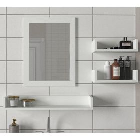 Dekorister Simon Beyaz Banyo Üst Dolabı Aynalı Etajer