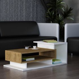 Dekorister Spring Beyaz-Ceviz Orta Sehpa
