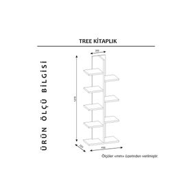 Dekorister Tree Beyaz Kitaplık