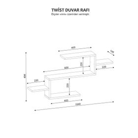 Dekorister Twist Beyaz Duvar Rafı