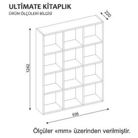 Dekorister Ultimate Beyaz Kitaplık