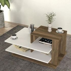 Dekorister Venüs Beyaz/Ceviz Orta Sehpa