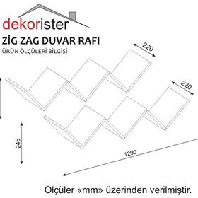 Dekorister Zig Zag Beyaz Duvar Rafı