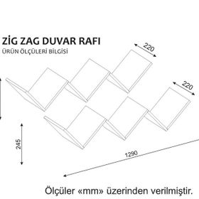 Dekorister Zig Zag Beyaz Duvar Rafı
