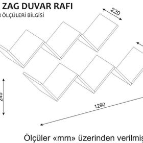 Dekorister Zig Zag Beyaz Duvar Rafı