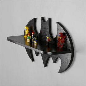 Dekorjinal Batman Ahşap Duvar Rafı
