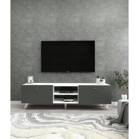 DEKOROSSO Beyaz Antrasit Veco Tv Sehpası