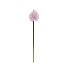 Dekorsende 40 cm Canlı Dokunuş Lila Antoryum Çiçeği Yapay Bitki
