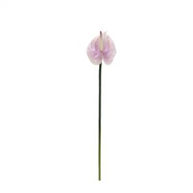 Dekorsende 40 cm Canlı Dokunuş Lila Antoryum Çiçeği Yapay Bitki