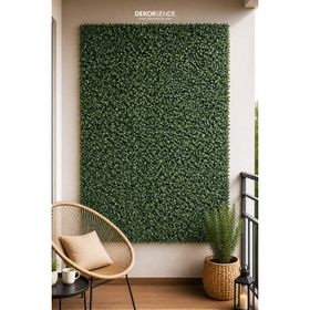 Dekorsende 40x60 cm Çim Plaka Şimşir Yapay Bitki