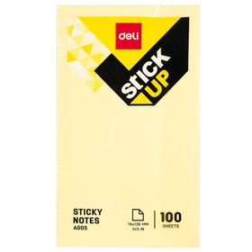 Deli A00553 Sticky Notes 76x126 mm 100 Yaprak Sarı Yapışkanlı Not Kağıdı
