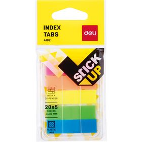 Deli A10202 44x12 cm 5 Renk Plastik Kutulu İndeks İşaret Bandı
