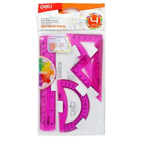 Deli G00602 4'lü Renkli Cetvel Çizim Seti