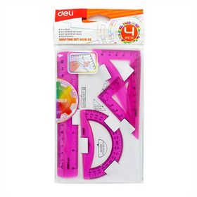 Deli G00602 4'lü Renkli Cetvel Çizim Seti