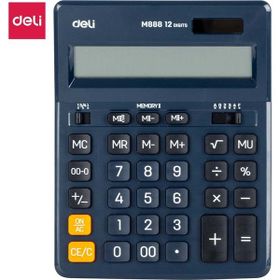 Deli M888F Koyu Mavi 12 Haneli Çift Hafızalı Hesap Makinesi