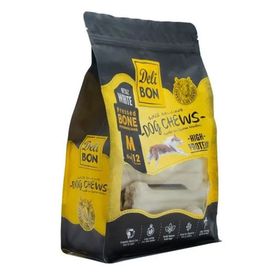 Delibon 12x15 cm Beyaz Deri Pres Kemik Köpek Ödülü