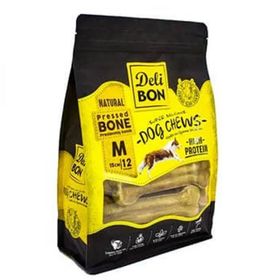 Delibon 12x15 cm Naturel Deri Pres Kemik Köpek Ödülü