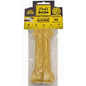 Delibon 15 cm M Boy 1'li Paket Naturel Deri Press Köpek Kemik
