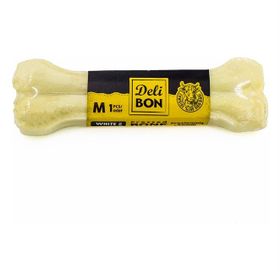 Delibon 22 cm M Boy 1'li Paket Beyaz Deri Press Köpek Kemik