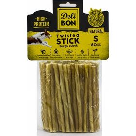 Delibon 80 Adet Naturel İnce Deri Burgu Çubuk