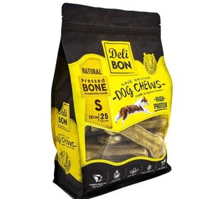 Delibon BLK25SNATURAL 12 cm S 25'li Natural Deri Köpek Çiğneti Pres Kemik