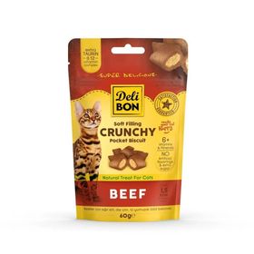 Delibon Cruncy İçi Dolgulu Sığır Etli 60 GR Kedi Ödülü