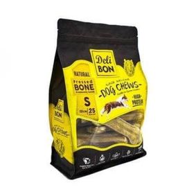 Delibon Deri Pres Kemik 12 cm Naturel Small 25 Adet Köpek Ödülü