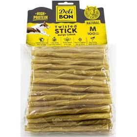 Delibon EKO100MNATURAL 100 Adet Natural Deri Kalın Burgu Çubuk