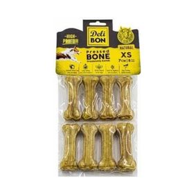Delibon Naturel Medium 8 Adet 7 cm Deri Press Köpek Kemik Ödülü