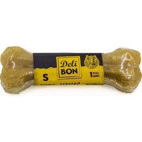 Delibon S 12 cm Gerçek Deriden Natural Pres Kemik Köpek Ödülü