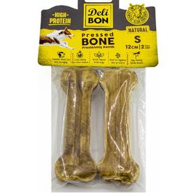 Delibon SHR12CM2SNATURAL 2x12 cm Natural Deri Köpek Çiğneti Pres Kemik