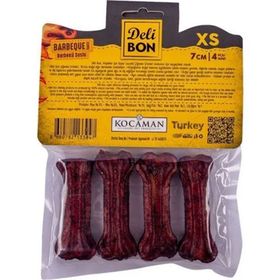 Delibon Yenebilir Press Kemik Barbekü Soslu 7 cm 4'lü Kırmızı Köpek Ödül Maması