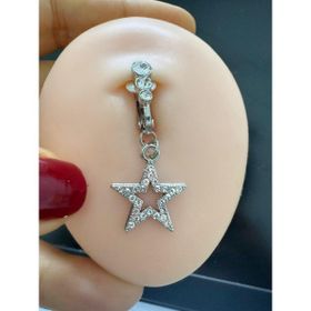 Deliksiz Fake Yıldız Klipsli Göbek Piercingi