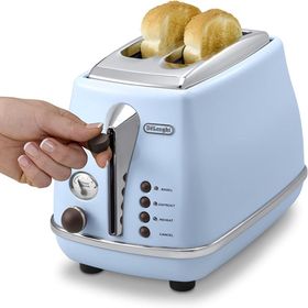 Delonghi CTOV2103.AZ Icona Vintage 900 W 6 Programlı 2 Dilim Hazneli Ekmek Kızartma Makinesi Mavi