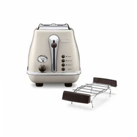 Delonghi CTOV4003.BG Icona Vintage 900 W 2 Dilim Hazneli Ekmek Kızartma Makinesi Bej