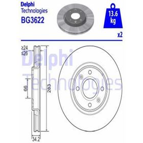 Delphi BG3622 Oto Ön Fren Diski
