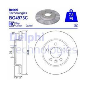 Delphi BG4973C Arka Cıftlı Fren Diski