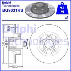 Delphi BG9031RS Oto Bilyalı Arka Fren Diski
