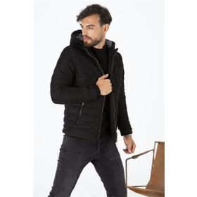 Delpino 00306 Erkek Dar Kesim Kapüşonlu Süet Mont